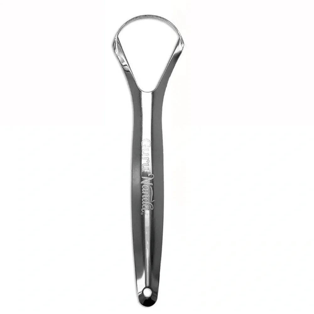 GuruNanda Spoon Shaped Stainless Steel Tongue Scraper